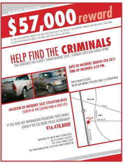 Reward Bulletin seeking tips and assistance for the investigation into the murders of Surinder Singh and Gurmej Atwal