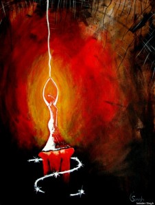Artwork depicting a candle for freedom (source: Huffington Post)