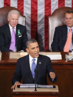 President Barack Obama delivers his 2013 State of the Union address on February 12. (source: Muck Rack)