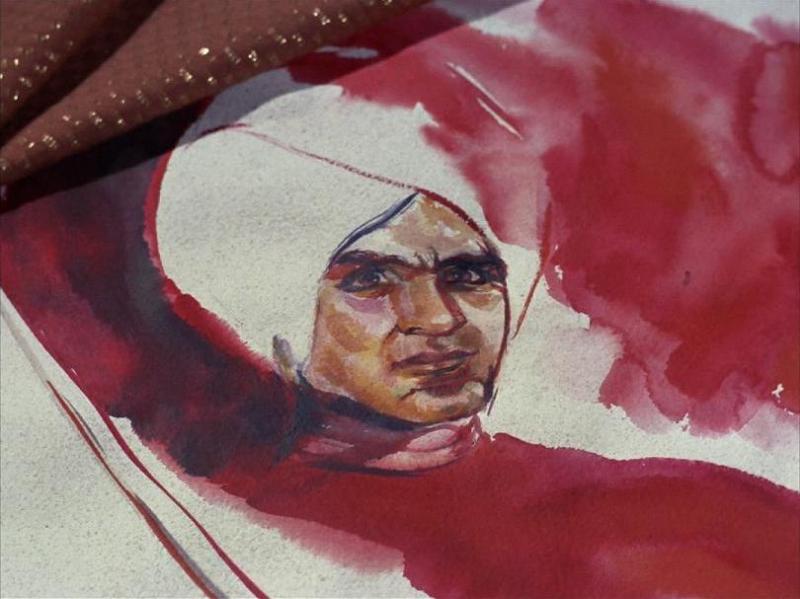 A watercolor painting of the Star Trek character Khan Noonien Singh that appeared in the original series episode "Space Seed" in 1967. (source: Wikia Expert Showcase)