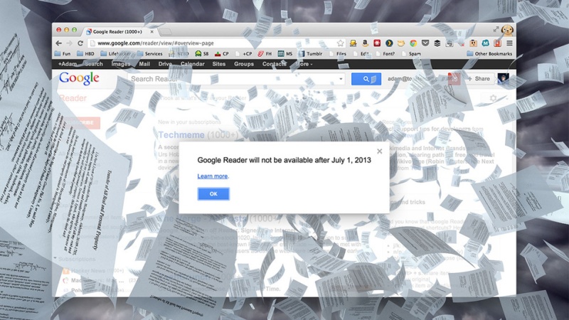 Google Reader is shutting down on July 1. (Source: LifeHacker)